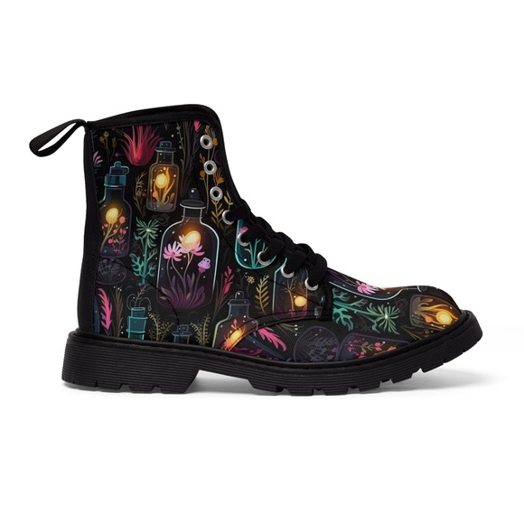 Dark Forest Women’s Canvas Boots | Mystical Design, Tincture, Potions | Witch - Picture 5 of 5